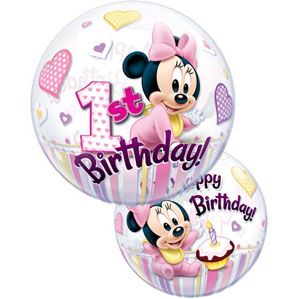 Minnie Mouse First Birthday Bubble Balloon