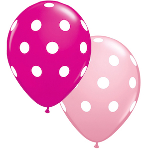 Pink and Purple Big Polka Dot Balloons