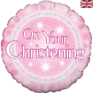 Pink On Your Christening Foil Balloon