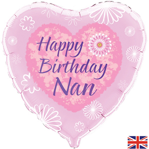 Happy Birthday Nan Heart Foil Balloon
