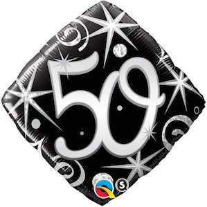Black Square 50th Birthday Foil Balloon