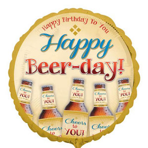 Happy Beerday Large Round Foil Balloon