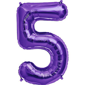 Purple Number 5 Balloon