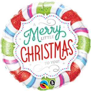 Merry Little Christmas To You Large Round Foil Balloon