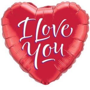 Red I Love You Heart Foil Balloon