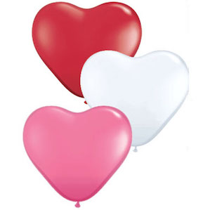 Three Large Valentines Love Heart Foil Balloons