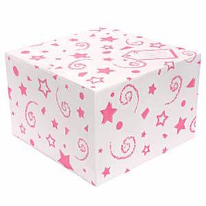 Balloon Box with Pink Printed Stars and Swirls