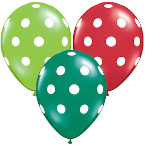 Christmas Polka Dot Printed Balloons