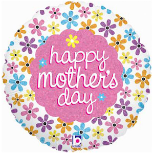 Round Happy Mother's Day Balloon with Spring Petals