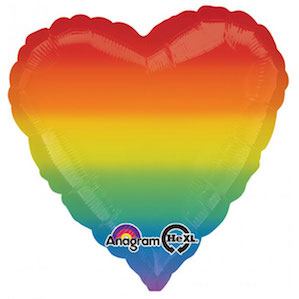 Rainboe Heart Shaped Foil Balloon