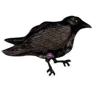 Black Crow Bird Shape Large Foil Balloon