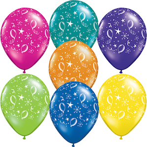 Swirly printed latex Balloons