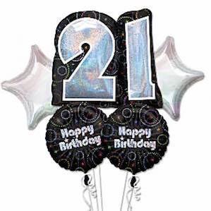 Black  21st Birthday Bouquet