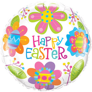 Round Happy Easter Balloon