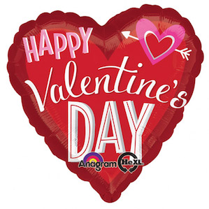 Happy Valentines Day red and pink Heart Shaped Balloon
